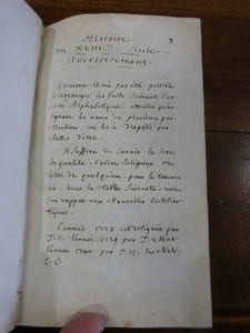 Histoire du dix-huitième siècle finissant à dec. 1740.