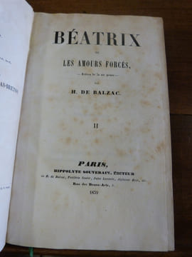 Béatrix ou les amours forcés.. Balzac, Honoré de.