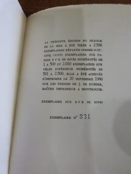 Le Silence de la mer - La Marche à l'étoile - Les Armes de la nuit.
. Vercors (pseudonyme de Jean Bruller).