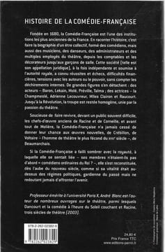 Histoire de la Comédie-Française - De Molière à Talma. BLANC André 