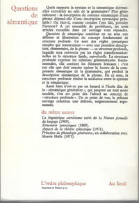 Questions de sémantique
