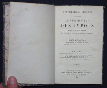 LE VERIFICATEUR DES IMPOTS.. DESTREGUIL Henri.