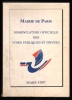 NOMENCLATURE OFFICIELLE DES VOIES PUBLIQUES ET PRIVEES, 9ème  édition, mars 1977. Collectif