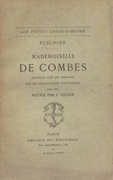 MADEMOISELLE DE COMBES. Nouvelle tirée des mémoires sur les grands-jours d'Auvergne.. FLECHIER.