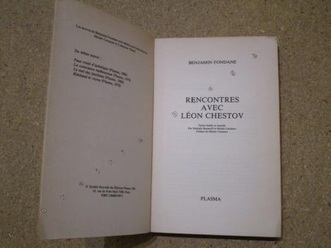 Rencontres avec Léon Chestov.. FONDANE Benjamin