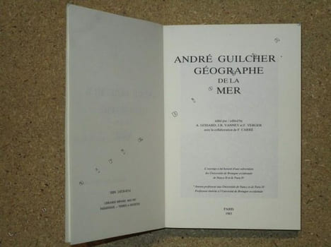 André Guilcher, géographe de la mer.. GODARD Alain / VANNEY Jean-René. / VERGER Fernand