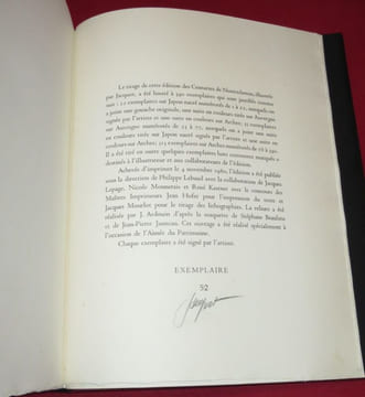 Centuries et autres Prophéties de NOSTRADAMUS présentées et commentées par Anne et André Barbault. Lithographies originales de JACQUOT (2 volumes).. ...
