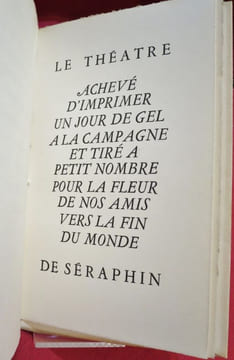Le Théâtre de Séraphin.. ARTAUD, Antonin.