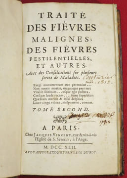 Traité des Fièvres malignes, des Fièvres pestilentielles et autres. Avec des Consultations sur plusieurs sortes de Maladies (2 volumes).. CHIRAC, ...