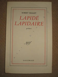 Lapidé lapidaire, poèmes.