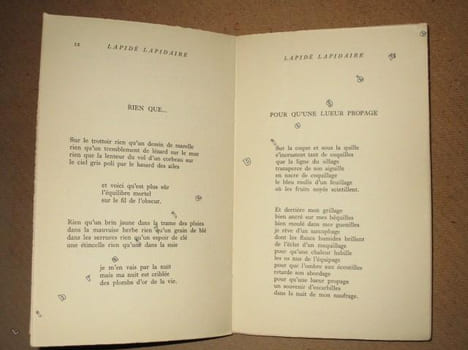 Lapidé lapidaire, poèmes.. MALLET Robert