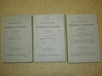 Essais sur les principes de la métrique anglaise : métrique auditive, théorie générale du rythme, notes de métrique expérimentale (3 volumes).