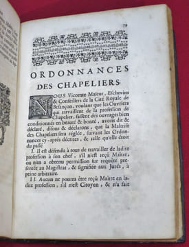 Ordonnances, Reglemens et Statuts des Arts et Metiers de la Cité Royale de BESANCON.. undefined