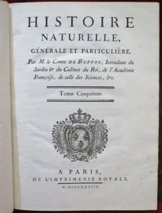 Oeuvres Complètes de M. Par M. le Comte de BUFFON, Intendant du Jardin & du Cabinet du Roi, de l'Académie Françoise, de celle des Sciences, &c. (Tome 5, vendu seul). Histoire Naturelle Générale et Particulière. Histoire Naturelle de l'Homme, Supplément.