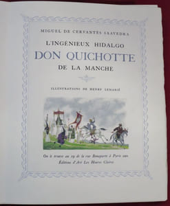L'Ingénieux Hidalgo Don Quichotte de la Manche. Illustations de Henry Lemarié (8 volumes).