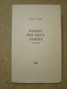 Poèmes des deux années 1953-1954. par CHAR René - Image 2