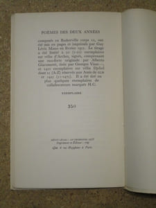 Poèmes des deux années 1953-1954.
