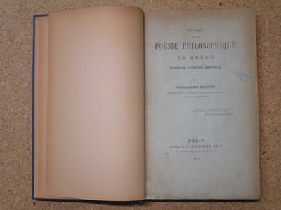 Essai sur la poésie philosophique en Grèce : Xénophane, Parménide, Empédocle.