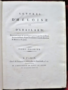 Lettres d'Héloïse et d'Abailard (Abélard); Edition ornée de huit Figures gravées par les meilleurs Artistes de Paris, d'après les dessins et sous la direction de MOREAU le jeune (3 volumes).