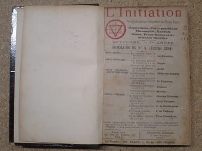 L'INITIATION, revue philosophique indépendante des Hautes Etudes : hypnotisme, force psychique, théosophie, kabbale, gnose, franc-maçonnerie, sciences occultes. N°4 (janvier 1894), N°5 (février 1894) et N°6 (mars 1894).