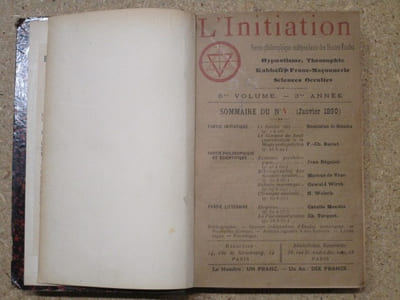 L'INITIATION, revue philosophique indépendante des Hautes Etudes : hypnotisme, théosophie, kabbale, franc-maçonnerie, sciences occultes. N°4 (janvier 1890), N°5 (février 1890) et N°6 (mars 1890).