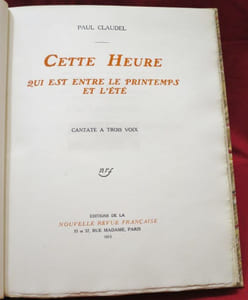 Cette Heure qui est entre le Printemps et l'Eté. Cantate à trois voix.