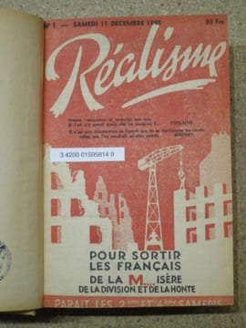 REALISME : du N°1 (samedi 11 décembre 1948) au N°26 (15 janvier 1950).. undefined