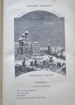 Michel Strogoff, de Moscou à Irkoutsk, suivi de Un drame au Mexique. Dessins de J. Férat, gravés par Ch. Barbant.. VERNE, Jules.