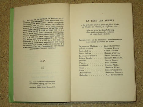 La tête des autres.. AYME Marcel