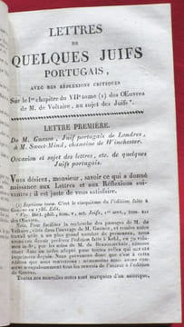 LETTRES de QUELQUES JUIFS, Portugais, Allemands et Polonais, à M. DE VOLTAIRE, avec un petit commentaire, extrait d'un plus grand, à l'usage de ceux ...