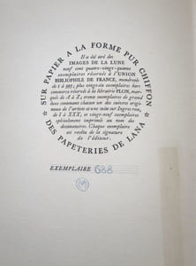 Images de la Lune, vues par Alexandre Alexeieff. Ou Le Livre d'Images sans Images, de Hans Andersen. Présentation de Pierre Mac Orlan, texte français de Marcel Belvianes, typographie de Maximilien Vox.