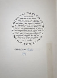Images de la Lune, vues par Alexandre Alexeieff. Ou Le Livre d'Images sans Images, de Hans Andersen. Présentation de Pierre Mac Orlan, texte français de Marcel Belvianes, typographie de Maximilien Vox.