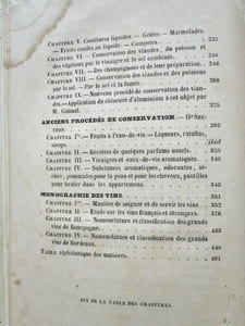 Le Conservateur contenant, I : Le livre de tous les ménages, par Appert. 5e édition, revue par MM. Prieur-Appert et Gannal. II : Anciens procédés de conservation des Fruits, des Légumes et des Viandes ; Confitures, Fruits à l'eau-de-vie, Liqueurs, Ratafias, Sirops, Parfums par F***, ancien secrétaire de Carême. Conservation des viandes par le procédé du A M. Gannal. III : Monographie des Vins, par MM. Joubert, Bouchard et Louis Leclerc.