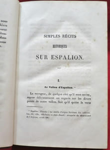 Simples récits Historiques sur Espalion, Par H. AFFRE, De la Société des Lettres, Sciences et Arts de l'Aveyron.