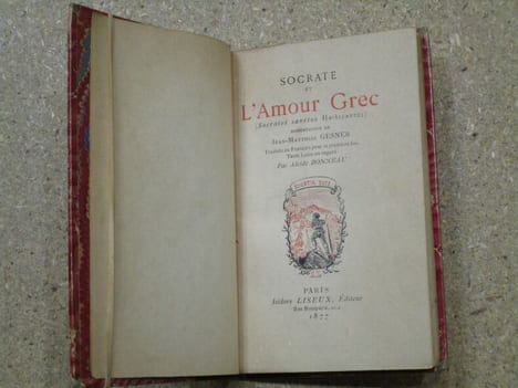 Socrate et l'amour grec : dissertation de Jean-Matthias Gesner, traduite en Français pour la première fois. Texte latin en regard par Alcide Bonneau.. ...