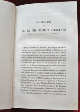 Souvenirs d'un Voyage en Sibérie par Christophe Hansteen, Directeur de l'Observatoire de Christiania. Accompagnés d'une Carte itinéraire dressée par ...