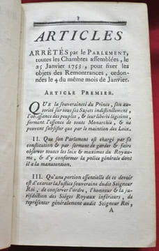 I. Remontrances du Parlement au Roi, du 9 Avril 1753. II. Recueil de pièces dans lesquelles sont établies La Distinction, l'Etendue & les Bornes des ...