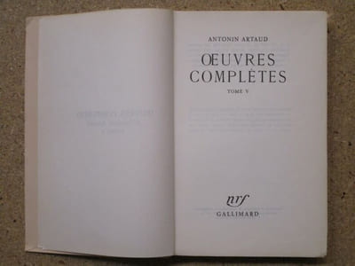 Oeuvres complètes V : autour du théâtre et son double et des Cenci.