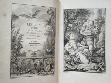 LES SENS, Poëme en Six Chants Par Mr DE ROZOI. Seconde Edition Revuë et Corrigée par l'Auteur, suivi de épitre au verrou de ma porte. /-/ Zelis au ...