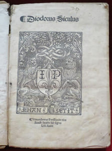 Diodorus Siculus. Pogius Florentinus Ad Nicolaum. Qint. Pon. Max. [ Le Pogge, Traducteur].