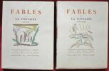 Fables de la fontaine. Illustrations en couleurs de Touchagues (2 volumes).. LA FONTAINE, Jean de - Touchagues ill.