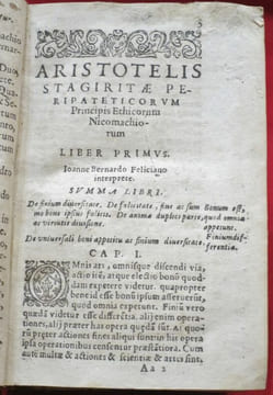 Aristotelis Stagiritae Libri Omnes, quibus tota Moralis Philosophia, quae ad formandos mores tum Singulorum, tum Familias, tum Civitatis, spectat, ...