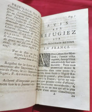 Avis important aux refugiez (refugies), sur leur prochain retour en France, donné pour Etrennes à l'un d'eux en 1690. Par Monsieur C.L.A.A.P.D.P.. ...