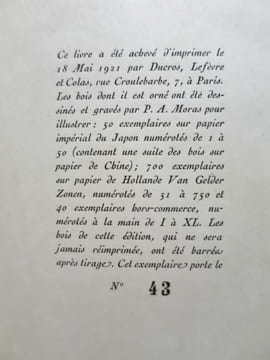 Annotation sentimentale. Bois gravés de P. A. Moras.. TINAN, Jean le Barbier de (dit Jean de Tinan).