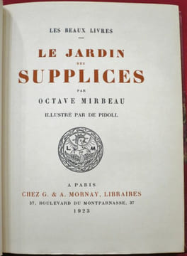 Le Jardin des Supplices. Par Octave Mirbeau. Illustré par De Pidoll.. MIRBEAU, Octave - DE PIDOLL.