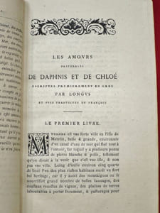 Les Amours Pastorales de Daphnis et de Chloé, traduites par Jacques Amyot , texte de 1559, suivies de la traduction par Paul-Louis Courier, précédées d'une Notice par Etienne Charavay (2 volumes).