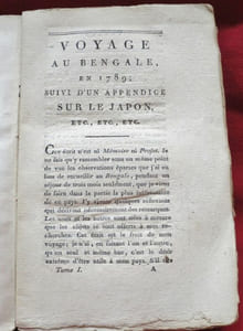 Voyage au Bengale ; suivi De Notes critiques et politiques ; D'Observations, sur ce Voyage par Stavorinus (Chef d'Escadre de la Rép. Batave) : D'une Notice sur le Japon ; et de la Description de la Culture du Riz, dans l'Asie, etc., etc. par l'Auteur du Voyage à Canton, et de plusieurs autres Ouvrages, Le Cit. CHARPENTIER COSSIGNY (2 volumes).