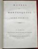 Oeuvres de Montesquieu (5 volumes).. MONTESQUIEU, Charles Louis de Secondat, baron de La Brède et de Montesquieu.