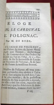 L'Anti-Lucrèce, Poëme sur la religion naturelle, composé par M. le Cardinal DE POLIGNAC ; Traduit par M. De Bougainville, Secrétaire pertpétuel de ...