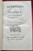 Dictionnaire de Musique. Collection Complète des Oeuvres de J.J. Rousseau, Citoyen de Genève. Tome dix-septième contenant le 1er volume du ...